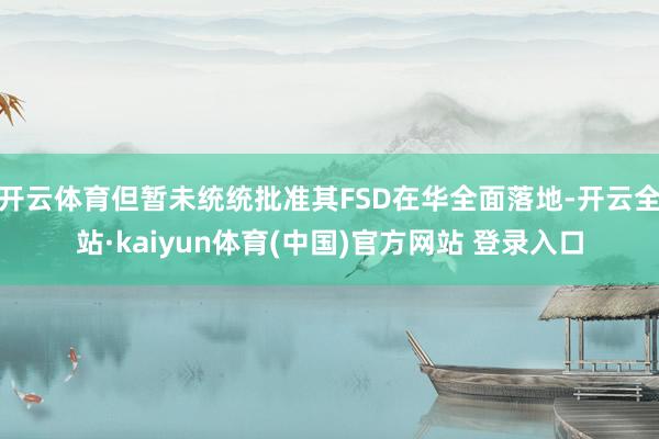 开云体育但暂未统统批准其FSD在华全面落地-开云全站·kaiyun体育(中国)官方网站 登录入口