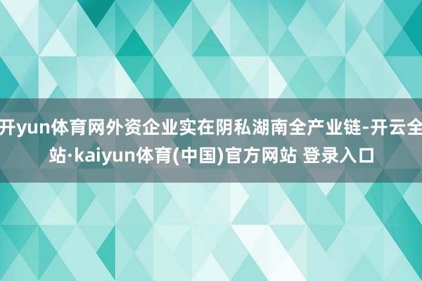 开yun体育网外资企业实在阴私湖南全产业链-开云全站·kaiyun体育(中国)官方网站 登录入口