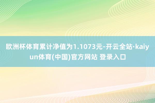 欧洲杯体育累计净值为1.1073元-开云全站·kaiyun体育(中国)官方网站 登录入口