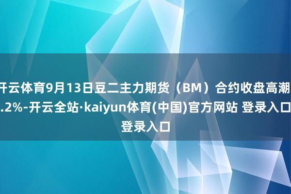 开云体育9月13日豆二主力期货（BM）合约收盘高潮1.2%-开云全站·kaiyun体育(中国)官方网站 登录入口