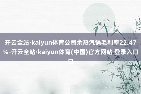 开云全站·kaiyun体育公司余热汽锅毛利率22.47%-开云全站·kaiyun体育(中国)官方网站 登录入口